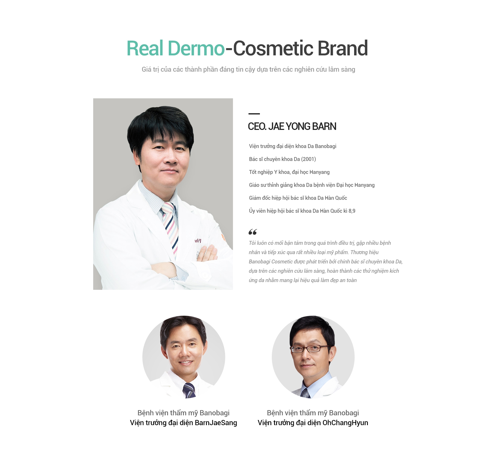 Real Dermo-Cosmetic Brand Giá trị của các thành phần đáng tin cậy dựa trên các nghiên cứu lâm sàng