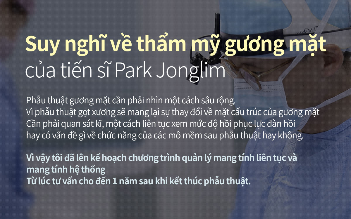 Suy nghĩ về thẩm mỹ gương mặt của tiến sĩ Park Jonglim
